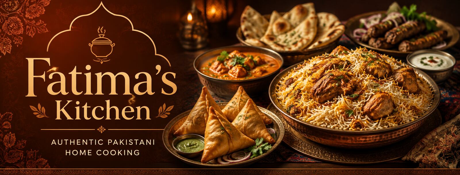 Fatima's Kitchen — authentic Pakistani home cooking: biryani, curry, samosas, naan and kebabs